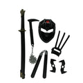 Halloween Ninja Plastic Weapons Toy Set Samurai Sword with Axe Nunchaku Mask Darts for Cospaly Kids