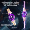 New Retractable Plastic Lightsaber Double-Headed Rotating Laser Sword with Color-Changing Effect Unisex Toy for Ages 8+