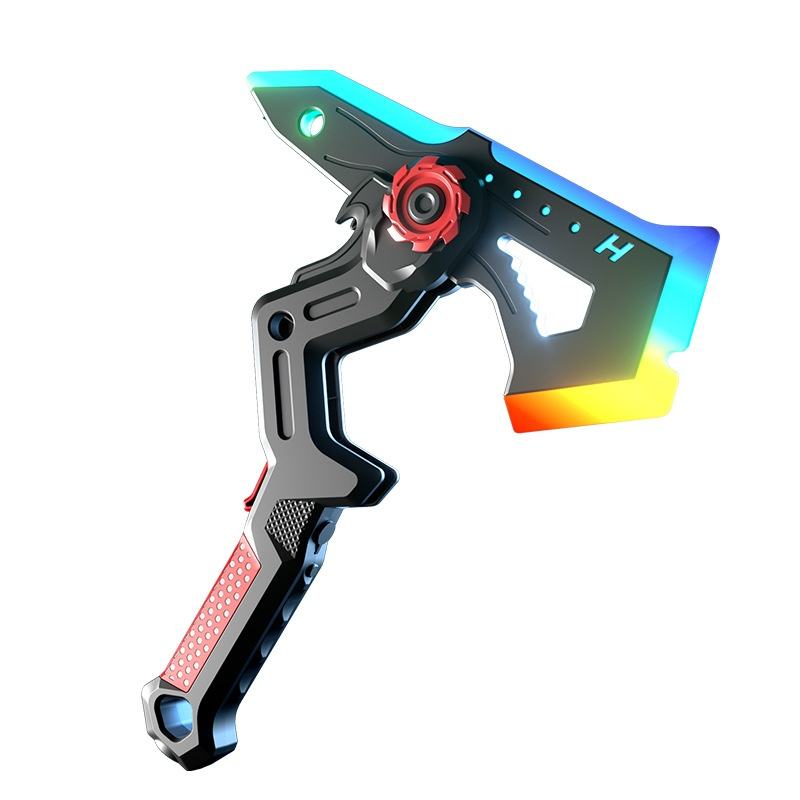 Cool War Axe Children's Dual-Mode Plastic Laser Sword and Axe with Light-Up Feature Flashing Sword Toy for Teens & Adults