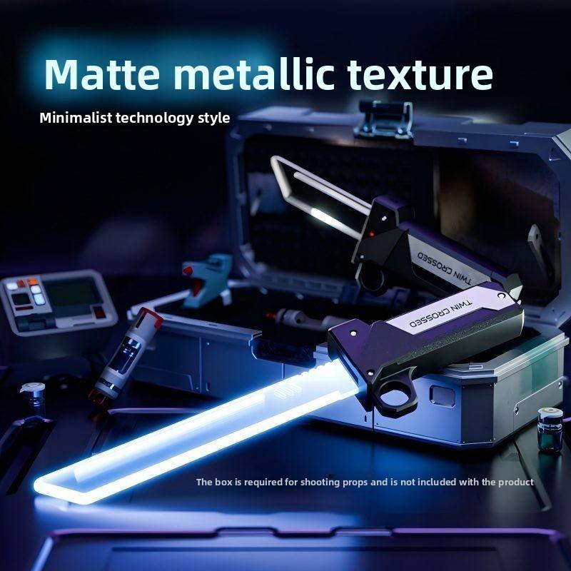 Pair Insertion Double Knife Flow Luminous Double Blade Telescopic Plastic Lightsaber Toy New Boy Sword for Samurai 2 1